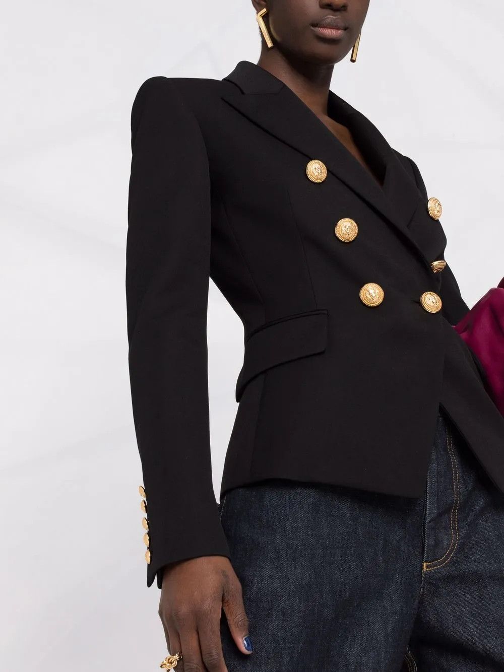 Balmain o1s1wg110825 Double Breasted Blazer in Black Size L / US 10 / IT 46 - 5 Thumbnail
