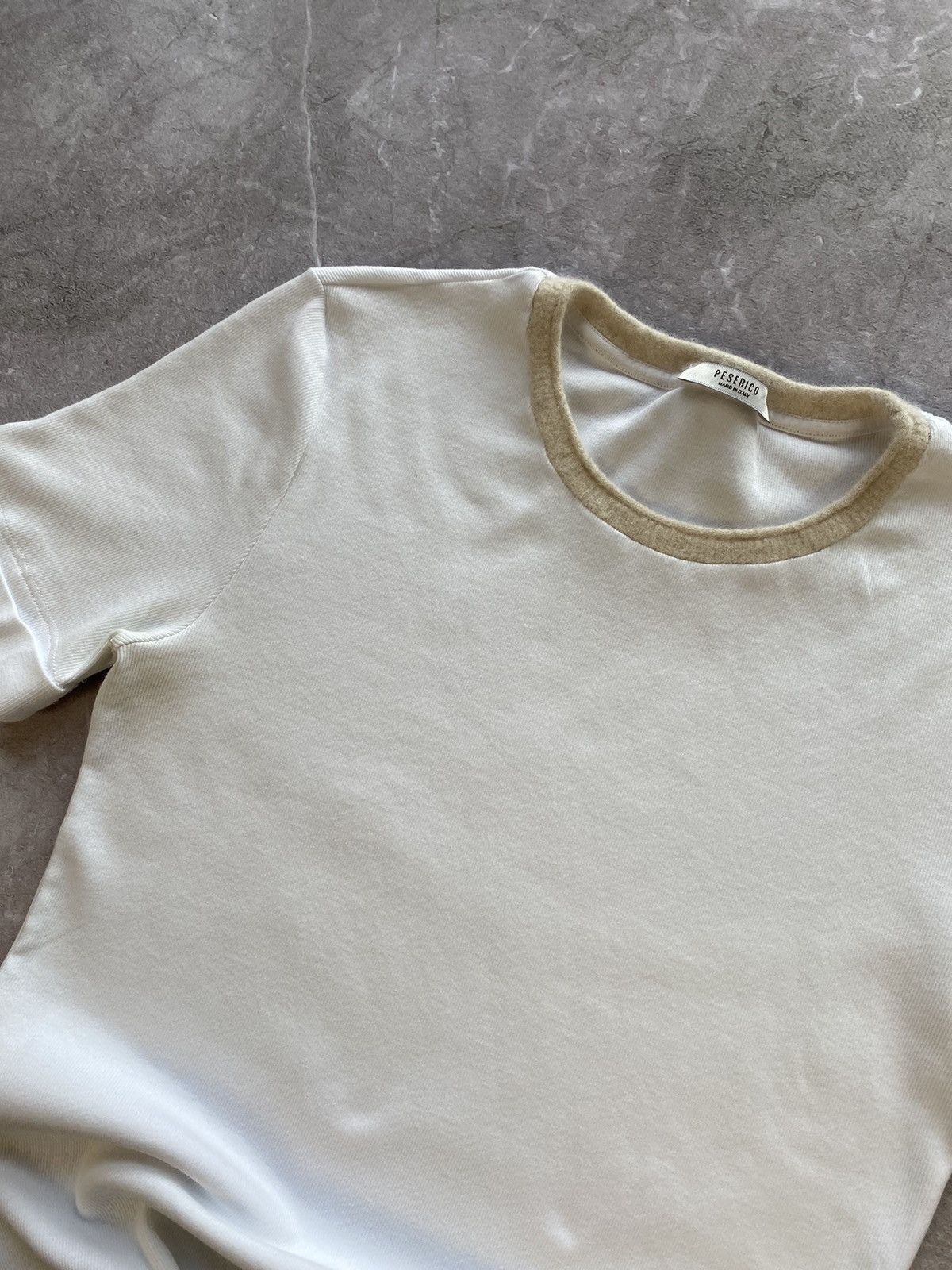 Peserico Classic Peserico Made in Italy White Lana Wool T shirt Rare Size M / US 6-8 / IT 42-44 - 3 Thumbnail