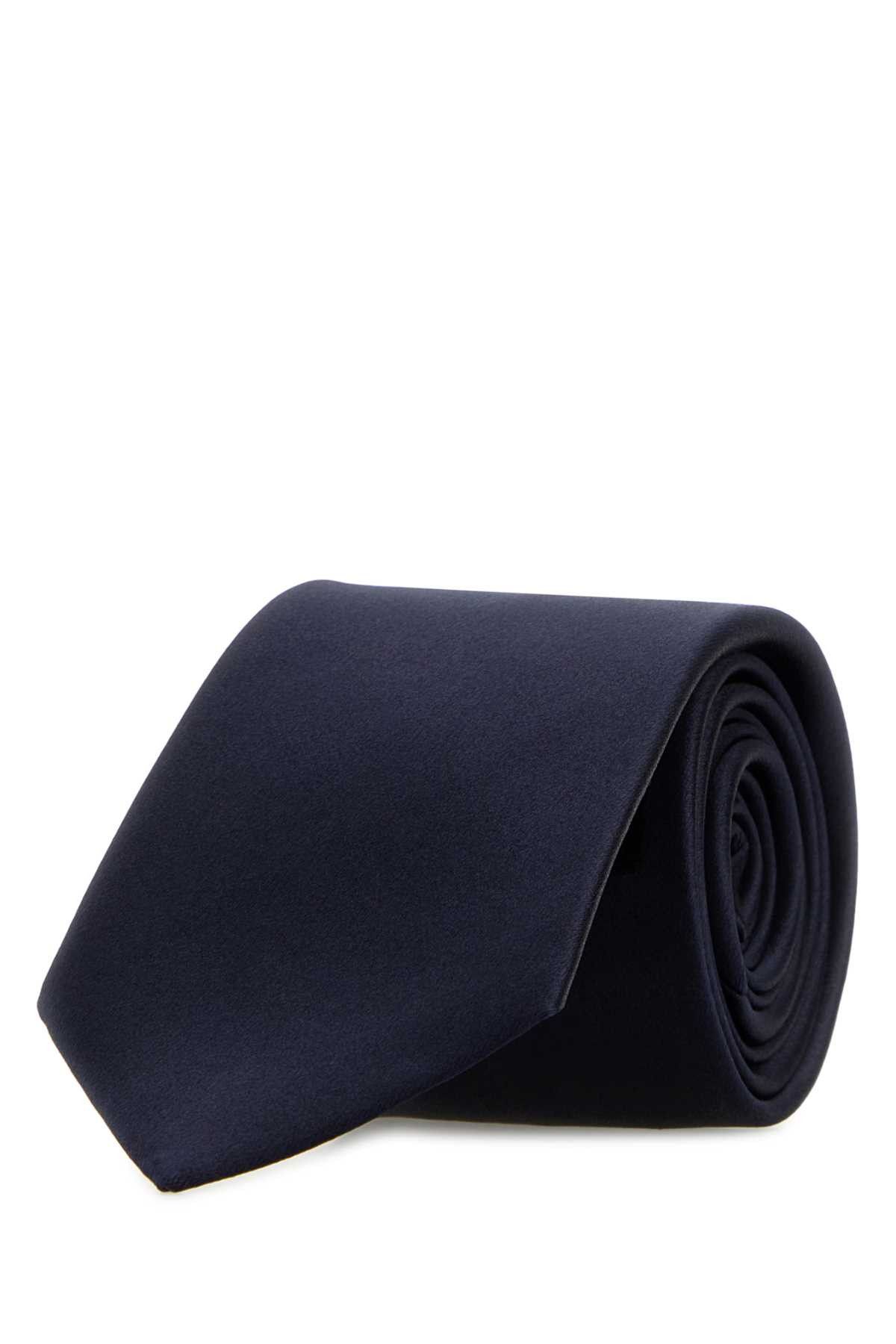 Saint Laurent Paris Midnight Blue Satin Tie Size ONE SIZE - 1 Thumbnail