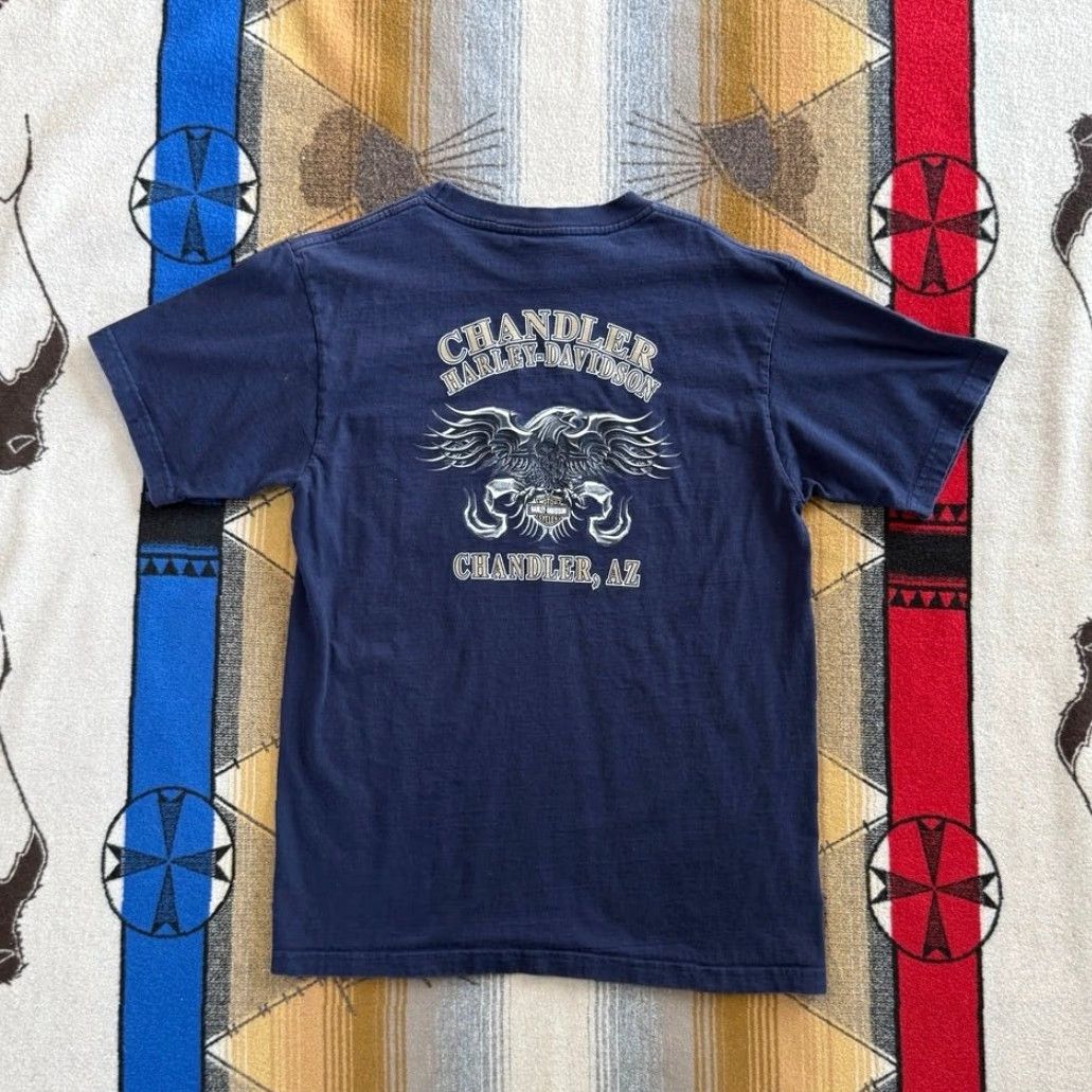 Harley Davidson VINTAGE Harley Davidson T-Shirt Double-Sided Blue Size L Men Short Sleeve Eagle Y2K Biker Motorcycle Grunge 2000s Size US L / EU 52-54 / 3 - 2 Thumbnail