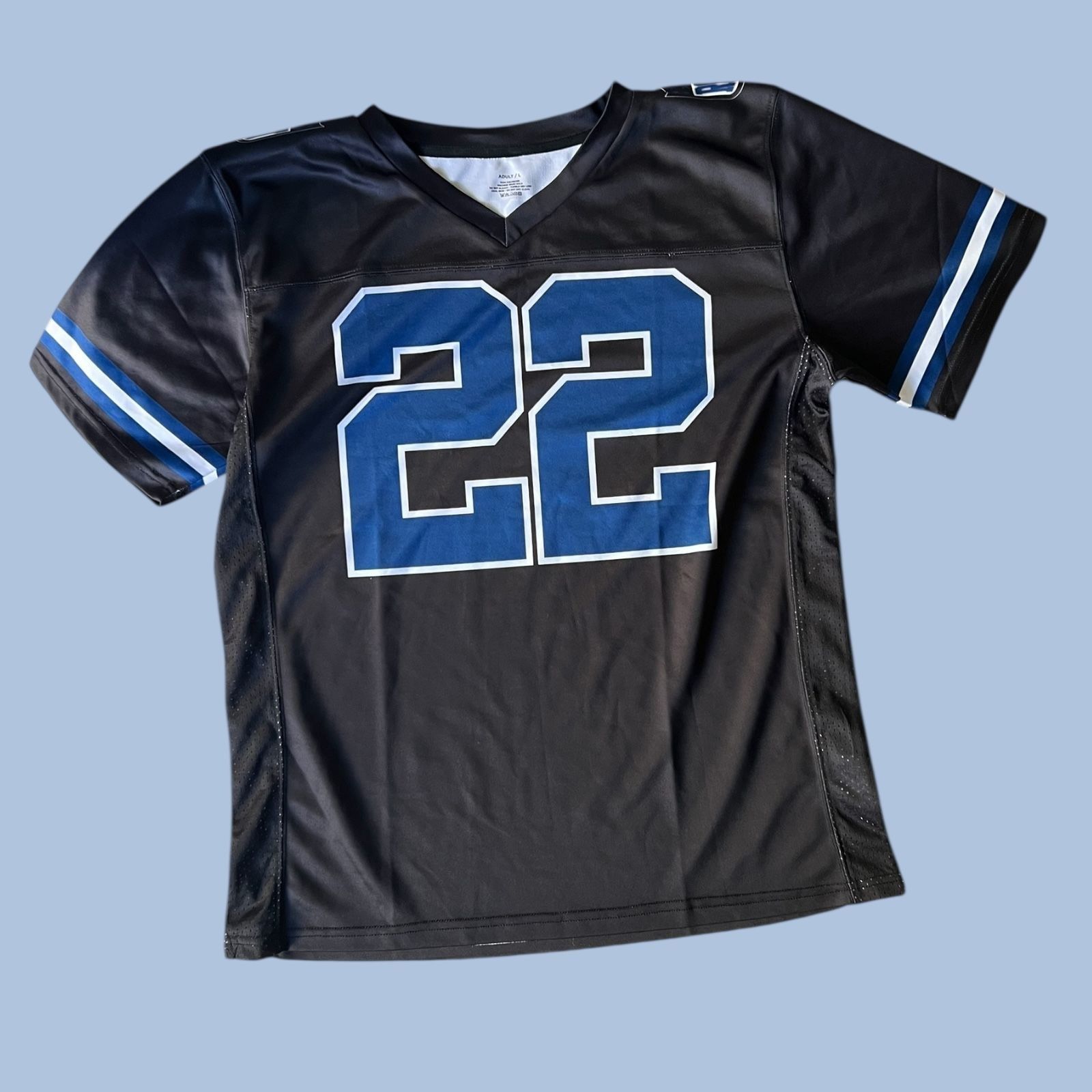 Other Rocket 22 Black & Blue Football Jersey Adult L Polyester Ath Size US L / EU 52-54 / 3 - 4 Thumbnail