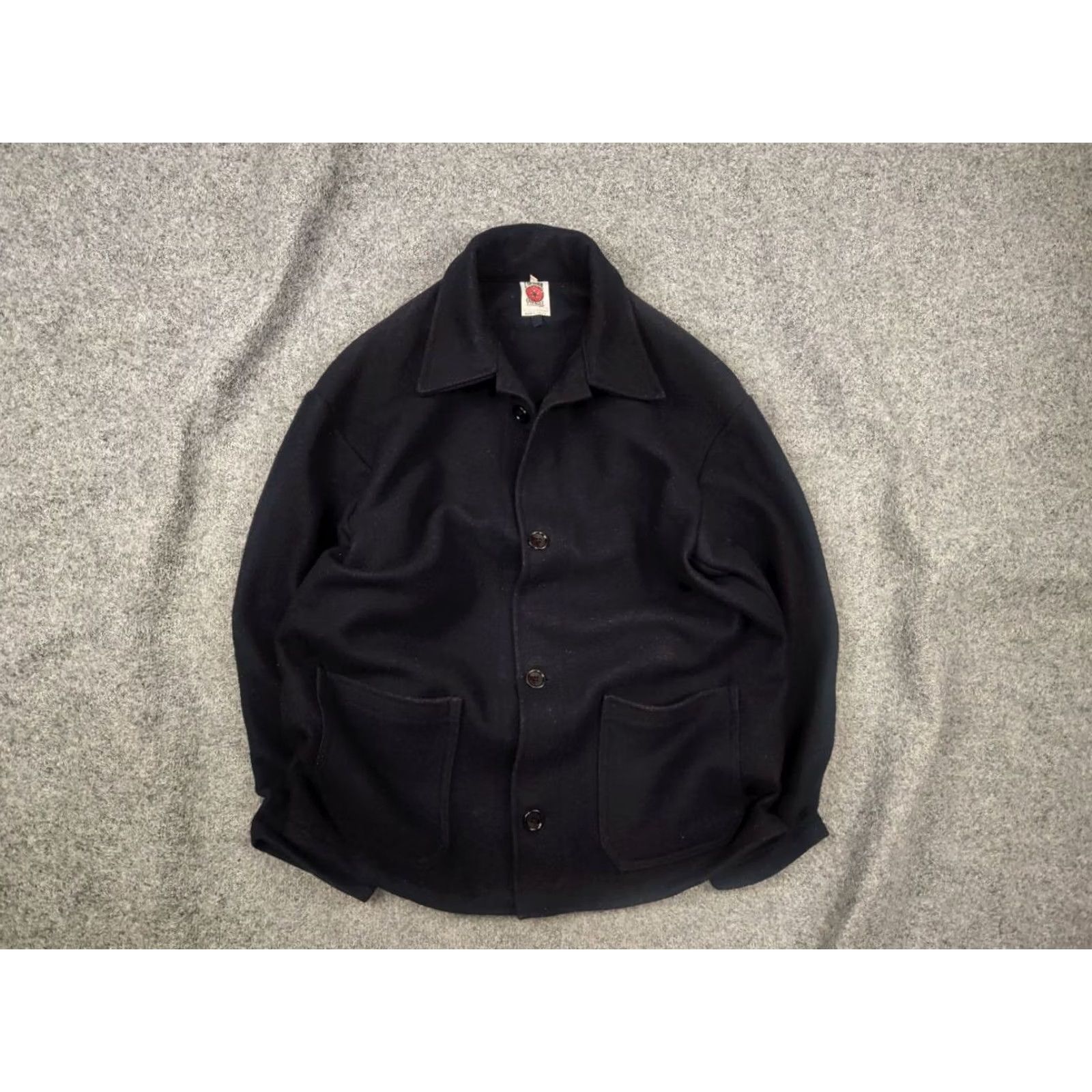 Gloverall VINTAGE Lancashire overall work Jacket XL Black Wool Chore Heavy Wool Jacket Men 90s Army City Classic 85 cm Length Pockets Wool Size US 36 / EU 52 - 2 Thumbnail