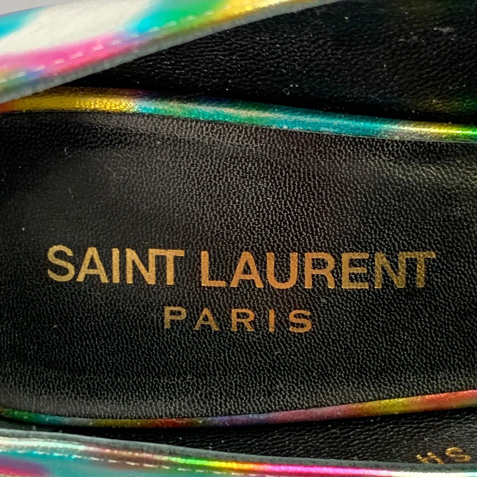 Saint Laurent Paris SAINT LAURENT Silver Multi Color Leather Stiletto Pumps Size US 7.5 / IT 37.5 - 7 Thumbnail