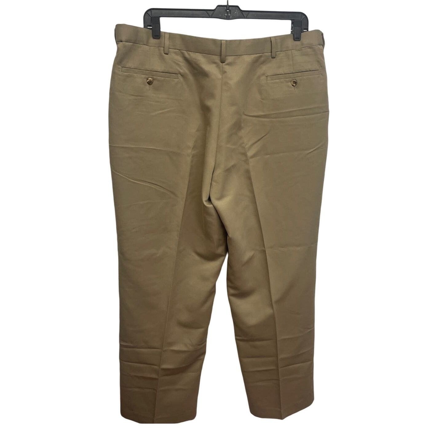 George George Mens 44 X 30 Khaki Polyester Flat Front Chino Pants Size US 44 / EU 60 - 3 Thumbnail