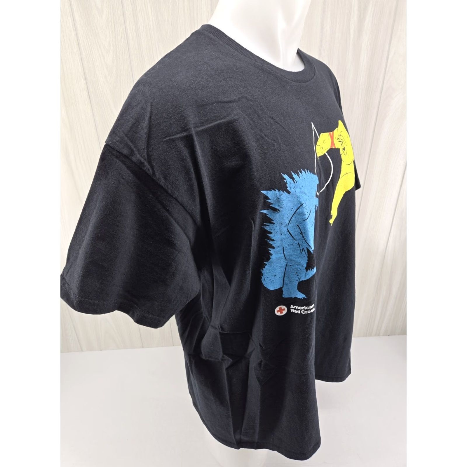 Gildan Gildan Ultra Cotton T-Shirt 2XL Black Red Cross GODZILLA x KONG Movie The New Empire Graphic Short Sleeve Crew Neck Mens Casual Shirt Size US XXL / EU 58 / 5 - 7 Thumbnail