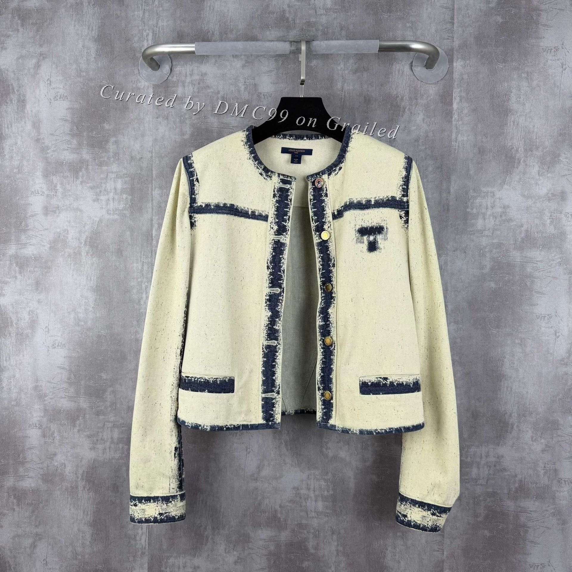 Louis Vuitton Louis Vuitton Gold Buckle Tie-Dye Denim Jacket Size S / US 4 / IT 40 - 1 Thumbnail
