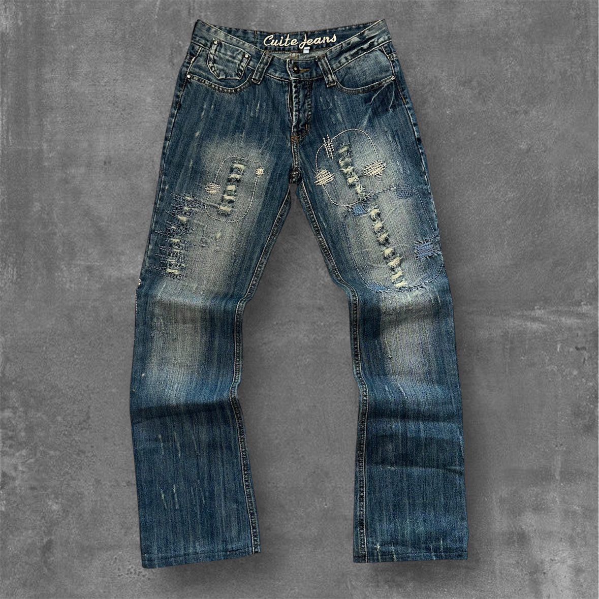 Other Y2K Cuite A&Co Distressed Patchwork Denim Jeans W30 Size 30" / US 8 / IT 44 - 1 Thumbnail