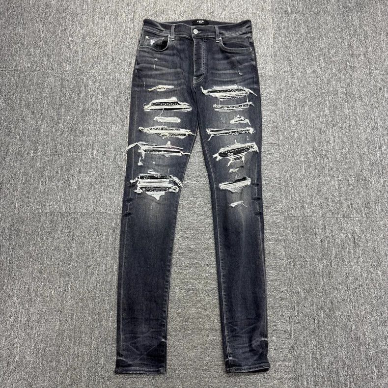 Amiri Amiri Camo Flower Vintage Destroyed Denim Pants Size US 32 / EU 48 - 1 Thumbnail