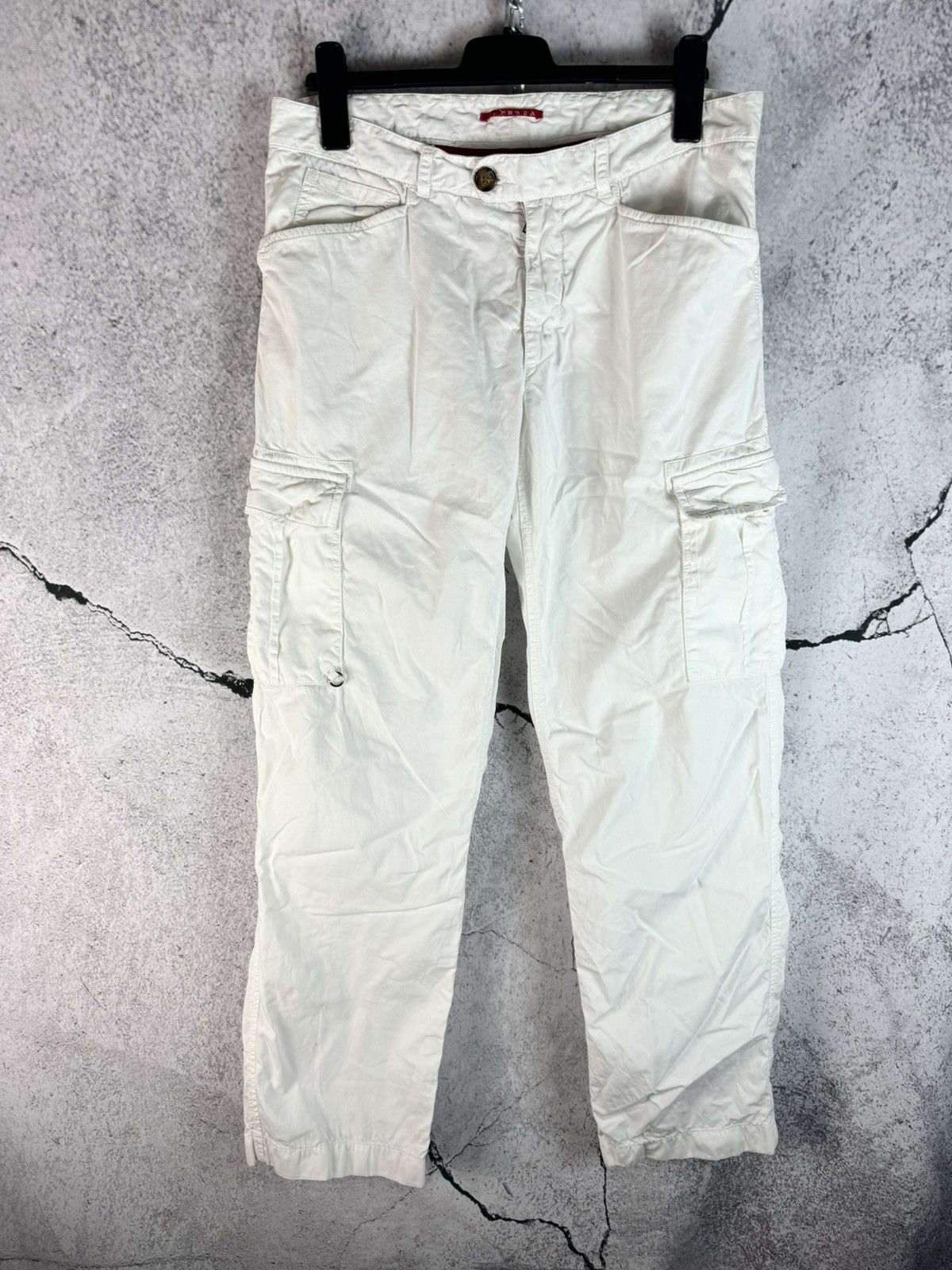 Prada Archive Prada Red Tab Cargo Heavy Cotton Pants Size US 36 / EU 52 - 1 Thumbnail