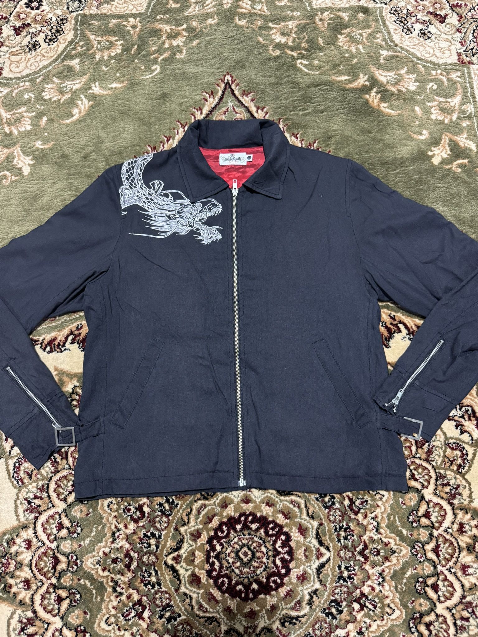 Japanese Brand Vintage Karakuri Tamashi Embroider Sukajan Tactical Jacket Size US L / EU 52-54 / 3 - 1 Thumbnail