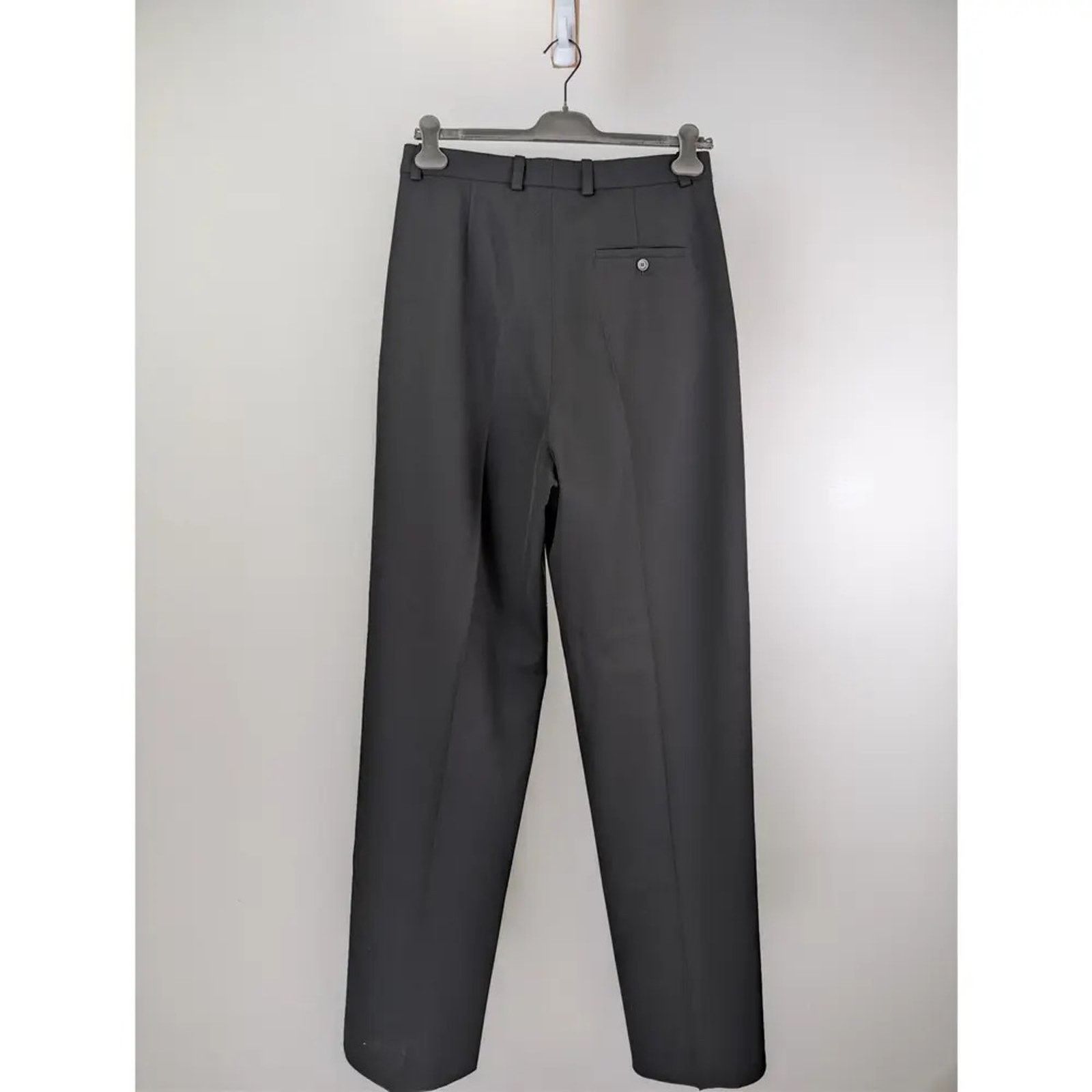 Balenciaga o1rshd1 Unisex Dry Wool Twill Tailored Pants in Black Size US 32 / EU 48 - 8 Thumbnail