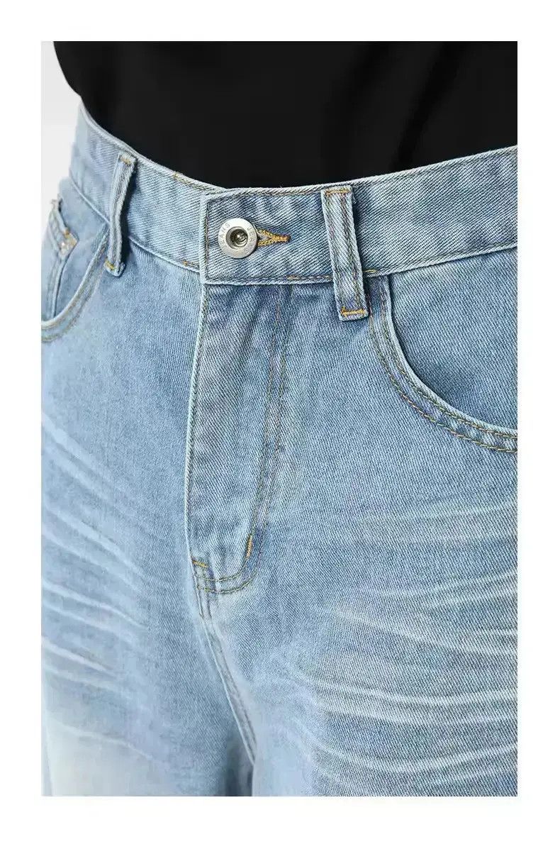 Japanese Brand Washed Blue Baggy Distressed Classic Loose Jeans Y2k Size US 32 / EU 48 - 6 Thumbnail