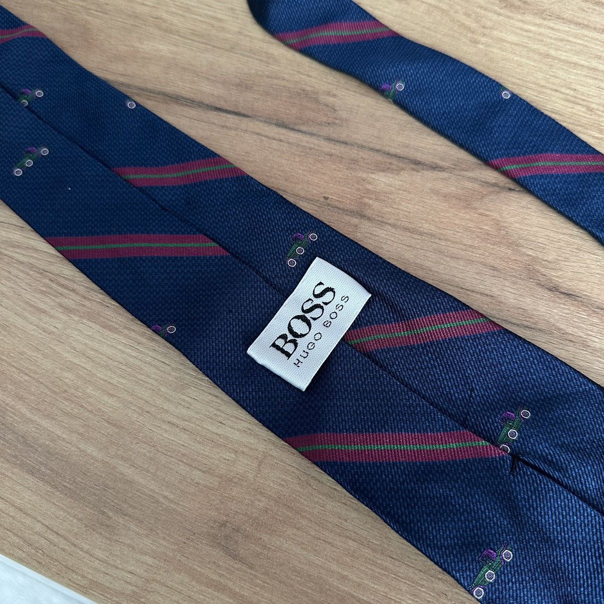 Hugo Boss × Vintage Vintage Hugo Boss Tie Silk 00s Y2K Italy Old Money Size ONE SIZE - 3 Thumbnail