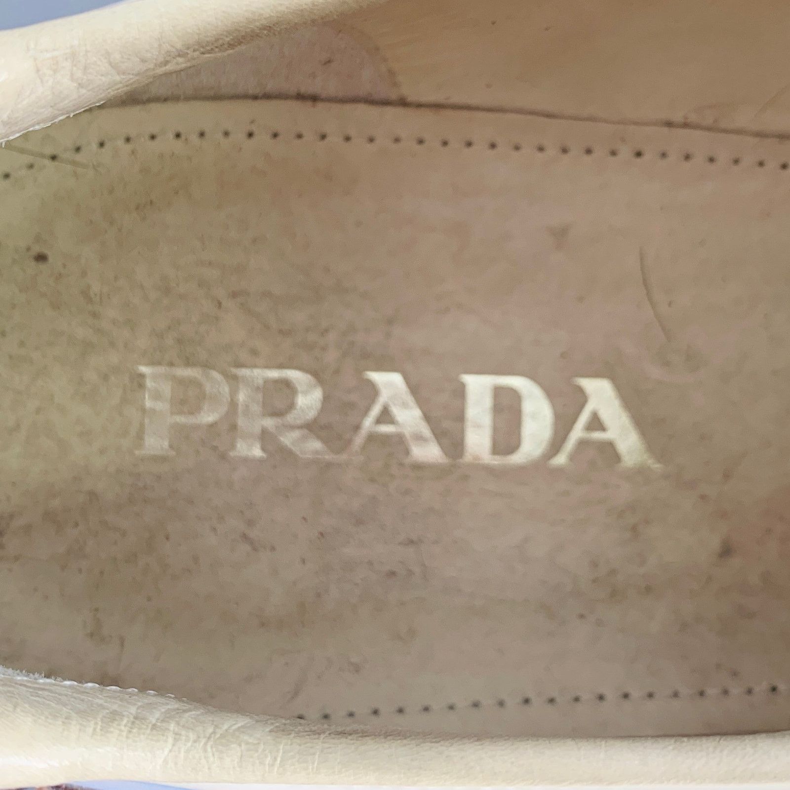 Prada Size 12 White Burgundy Perforated Leather Lace-Up Shoes Size US 12 / EU 45 - 7 Thumbnail