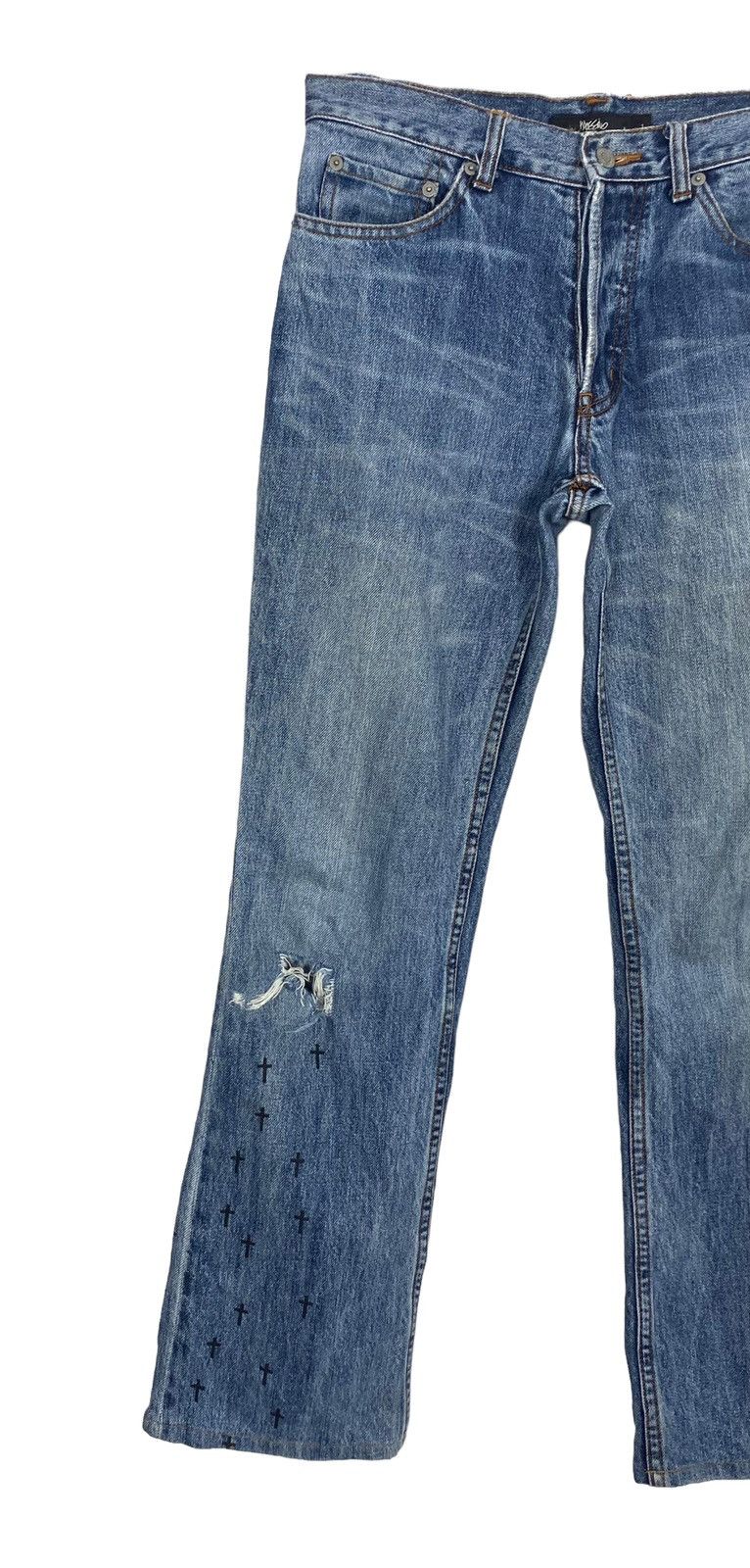 Mossimo Rare‼️ Mossimo Distressed Jeans Cross Logo Size US 31 - 2 Thumbnail