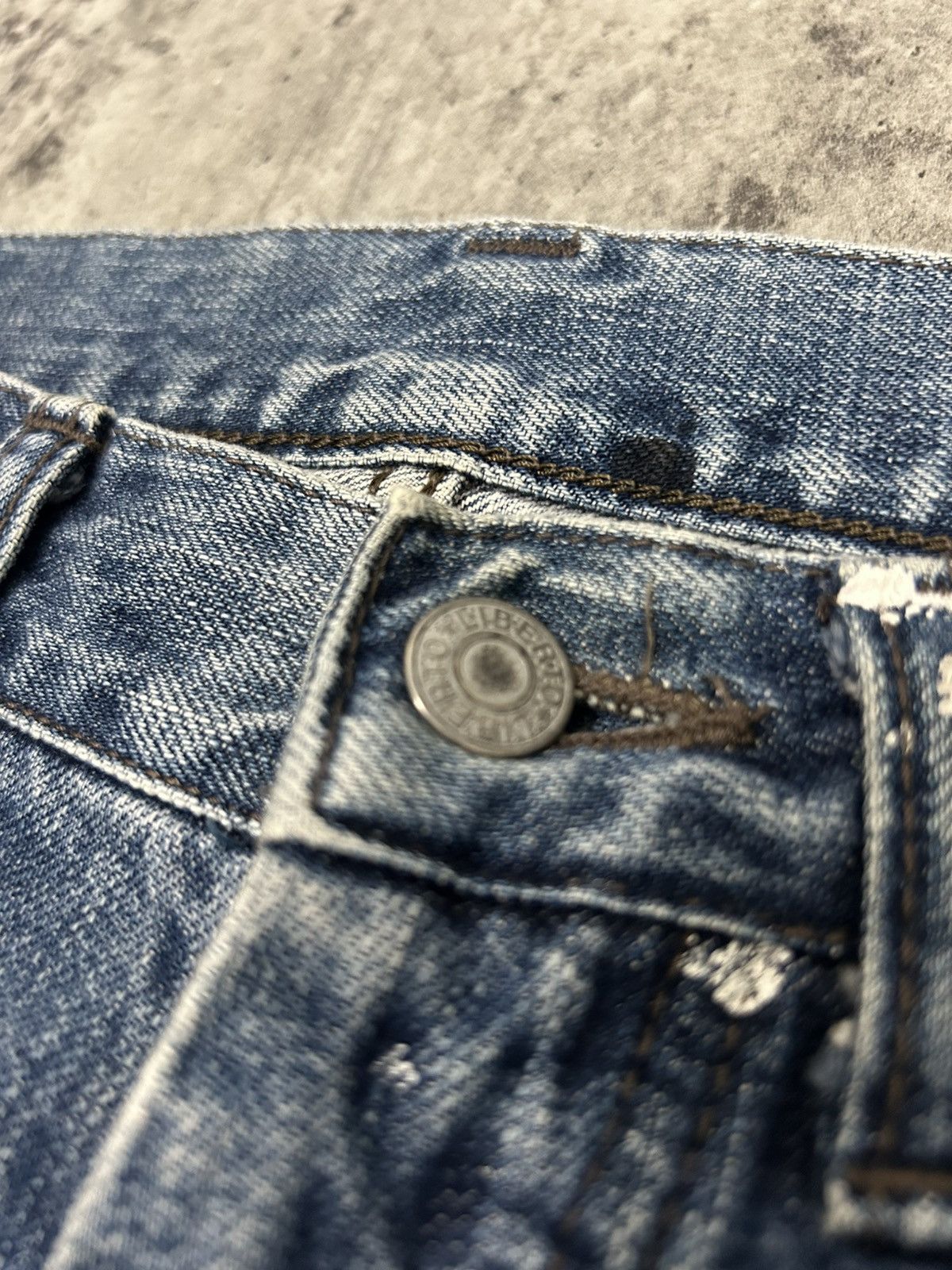 Alberto × Japanese Brand × Jean Vintage Alberto Paris Paint Selvedge Distressed jeans Size US 27 - 10 Thumbnail