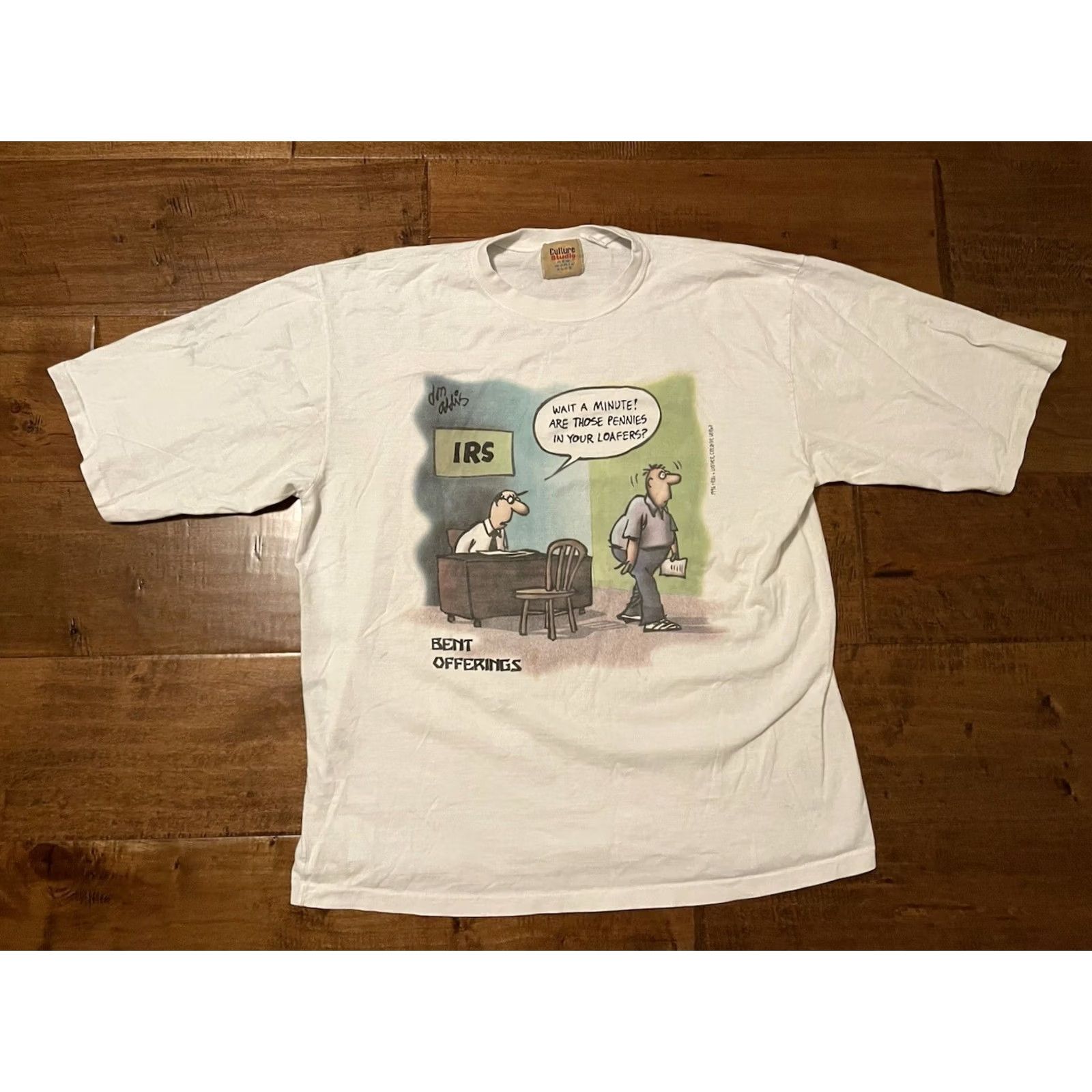 Vintage VINTAGE Don Addis Bent Offerings IRS Accountant Novelty T-Shirt Adult L White 100% Cotton Culture Studio Regular Mens Short Sleeve Crew Neck 1996 Size US L / EU 52-54 / 3 - 2 Thumbnail
