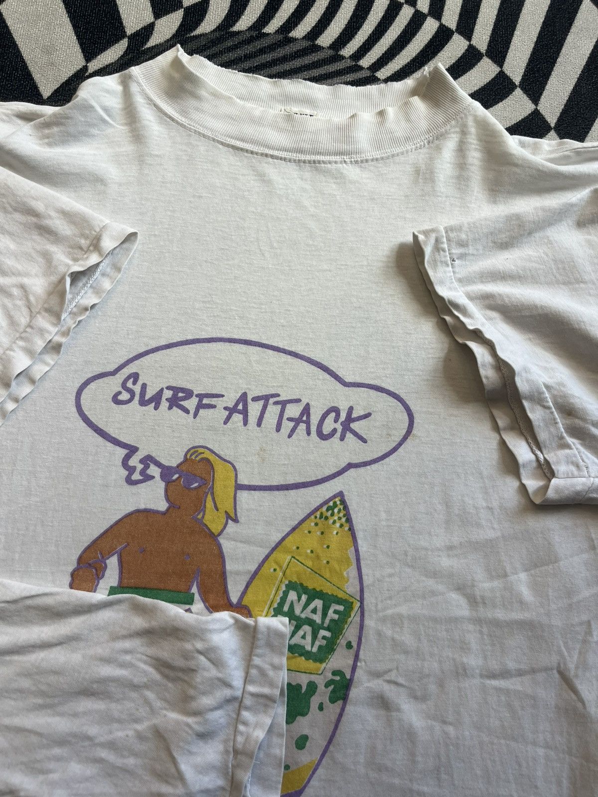 Vintage Vintage NAF NAF Surf Attack Brand 90’s Tshirt Size US L / EU 52-54 / 3 - 5 Thumbnail