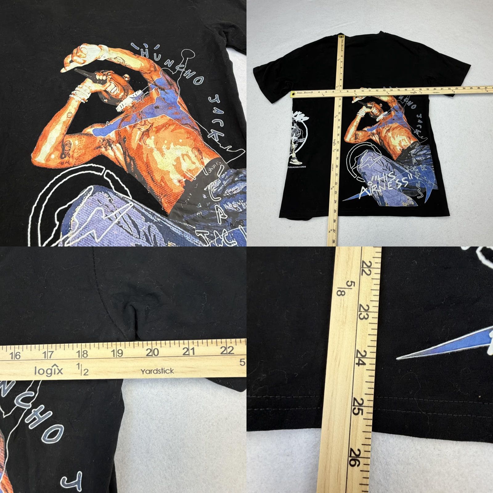 Vintage Cactus Jack Records Shirt Mens Medium Black Graphic Rap Tee Huncho Jack Crew Neck Short Sleeve Cotton Tee Size US M / EU 48-50 / 2 - 8 Thumbnail