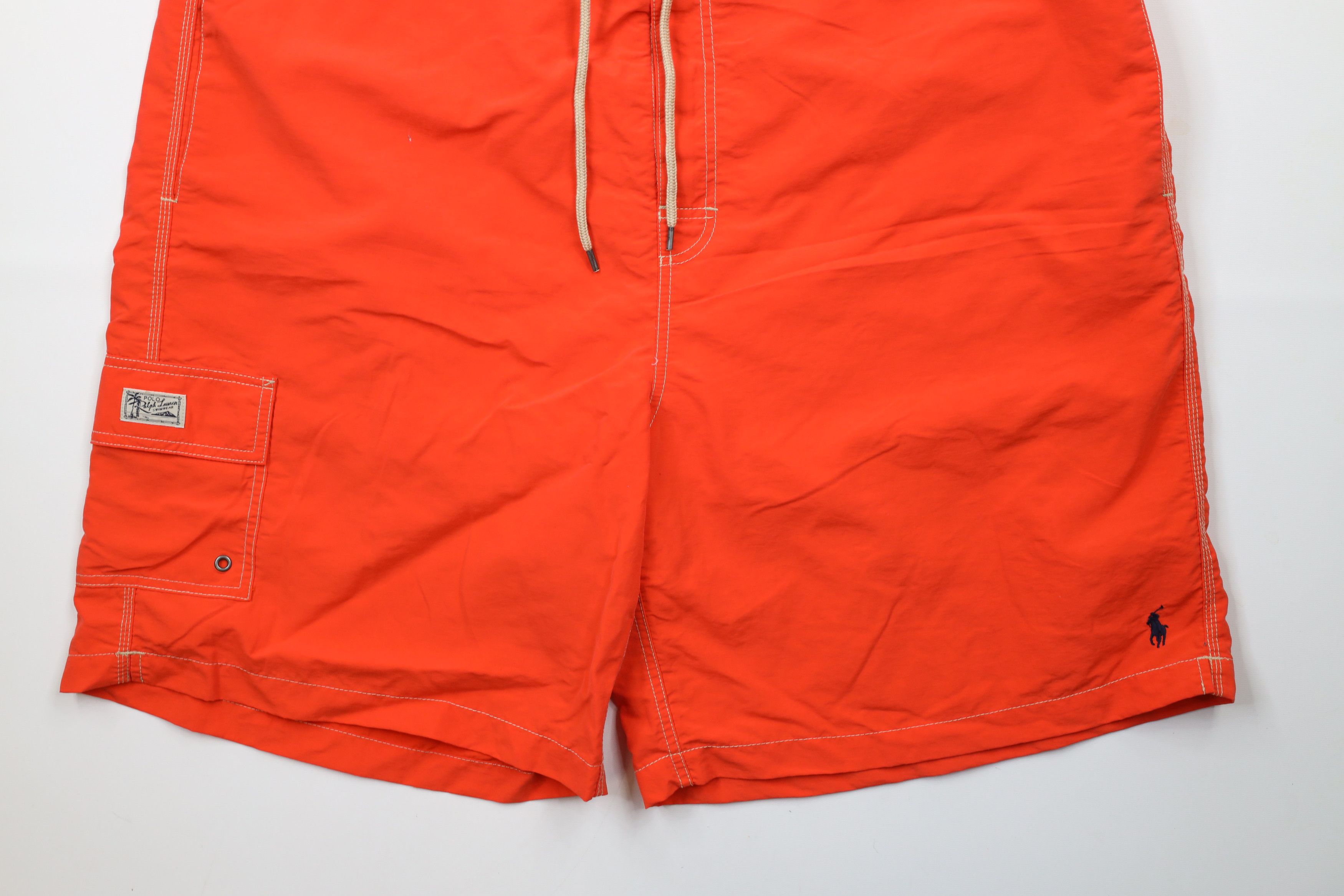 Ralph Lauren × Vintage Vintage 90s Ralph Lauren Lined Shorts Swim Trunks Orange Size US 40 / EU 56 - 4 Thumbnail