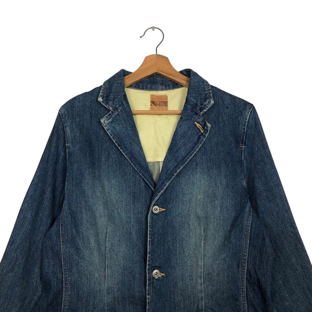 Japanese Brand 📌Vintage Denim Worker Jacket PTTP Japan Issey Miyake Size L / US 10 / IT 46 - 4 Thumbnail
