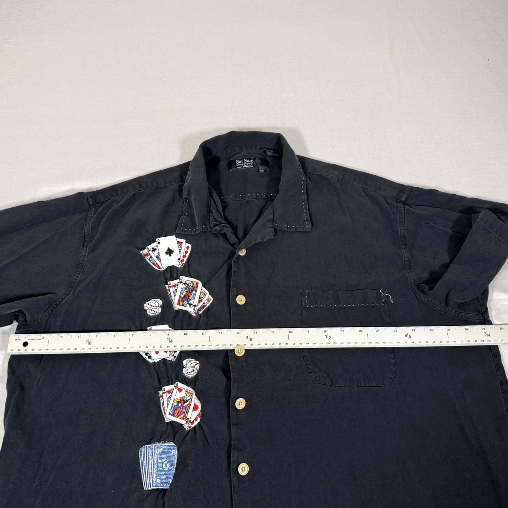 Nat Nast VINTAGE Nat Nast World Series of Poker Silk Button-Up Shirt Mens 2XL Black Embroidered Casino Poker Silk Button-Up Shirt Size US XXL / EU 58 / 5 - 7 Thumbnail