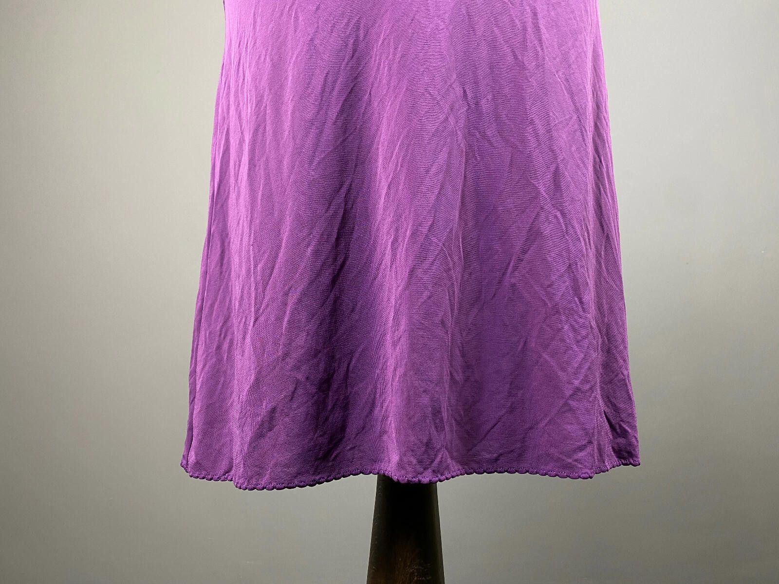 Designer Ladies Max Mara Purple Silk Open Neck Party Dress Size 38 Size M / US 6-8 / IT 42-44 - 3 Thumbnail