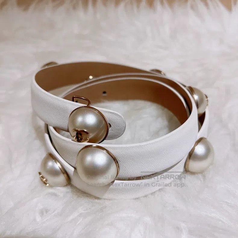 Chanel Chanel White large pearl belt Size ONE SIZE - 2 Thumbnail