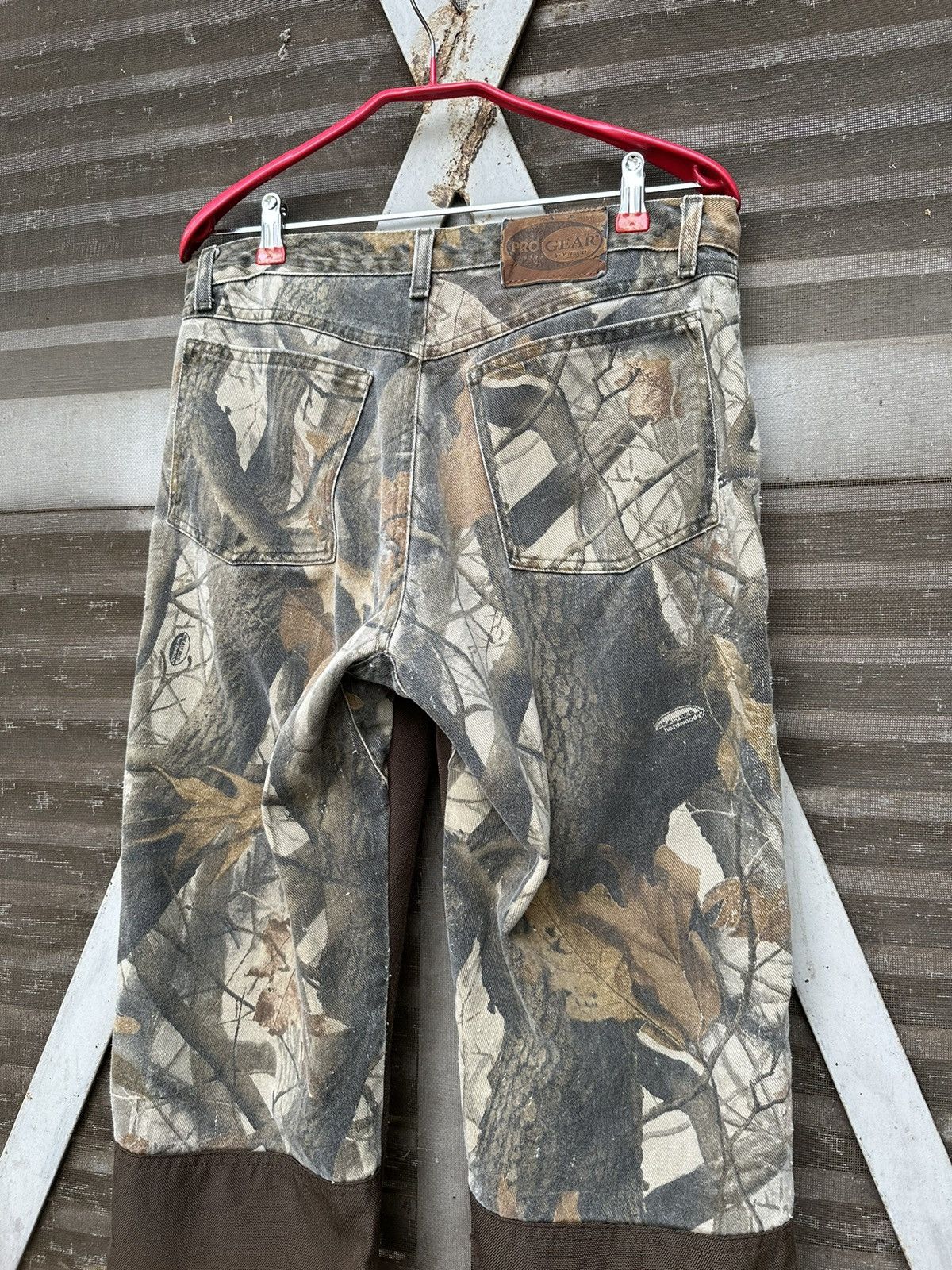 Wrangler 👹Vintage THRASHED WRANGLER PRO GEAR CAMO BAGGY JEANS Size US 31 - 3 Thumbnail