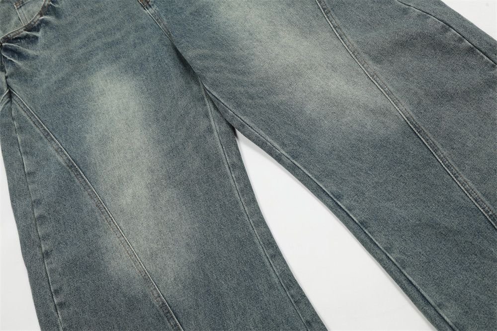 Vintage Retro washed men's workwear patchwork scimitar jeans Size US 32 / EU 48 - 5 Thumbnail