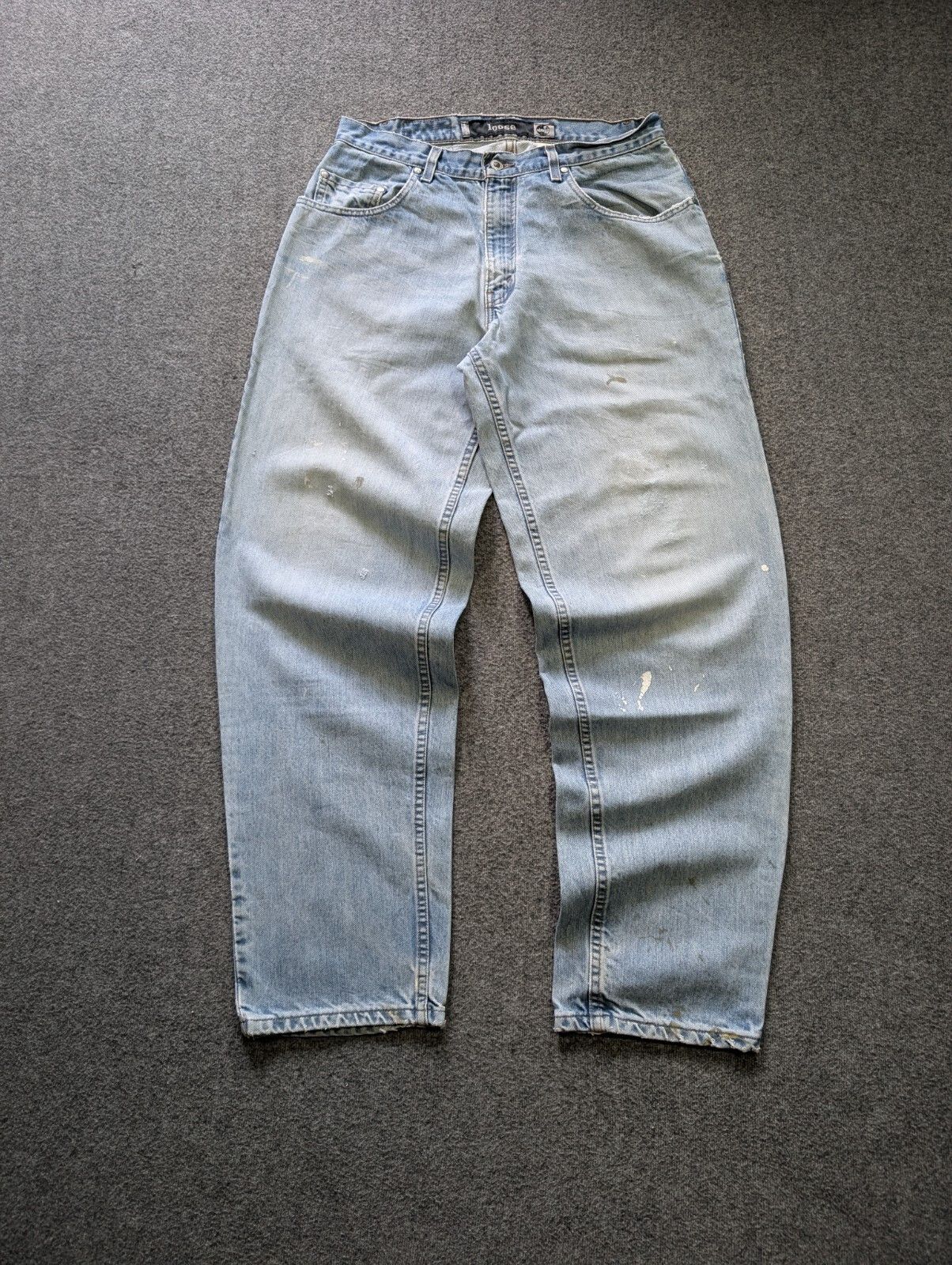 Levi's Levis Silvertab 33x34 loose Blue Wash 90s paint splatter Size US 33 - 11 Thumbnail