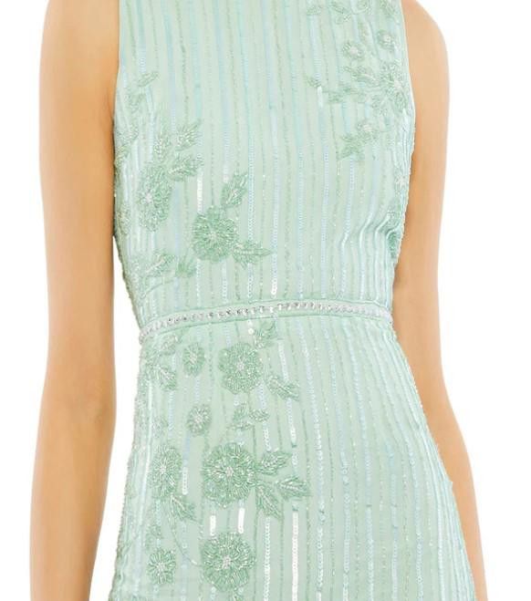 image of Designer New! Mac Duggal Seafoam Cocktail Dress, Size 14 in Green, Women's