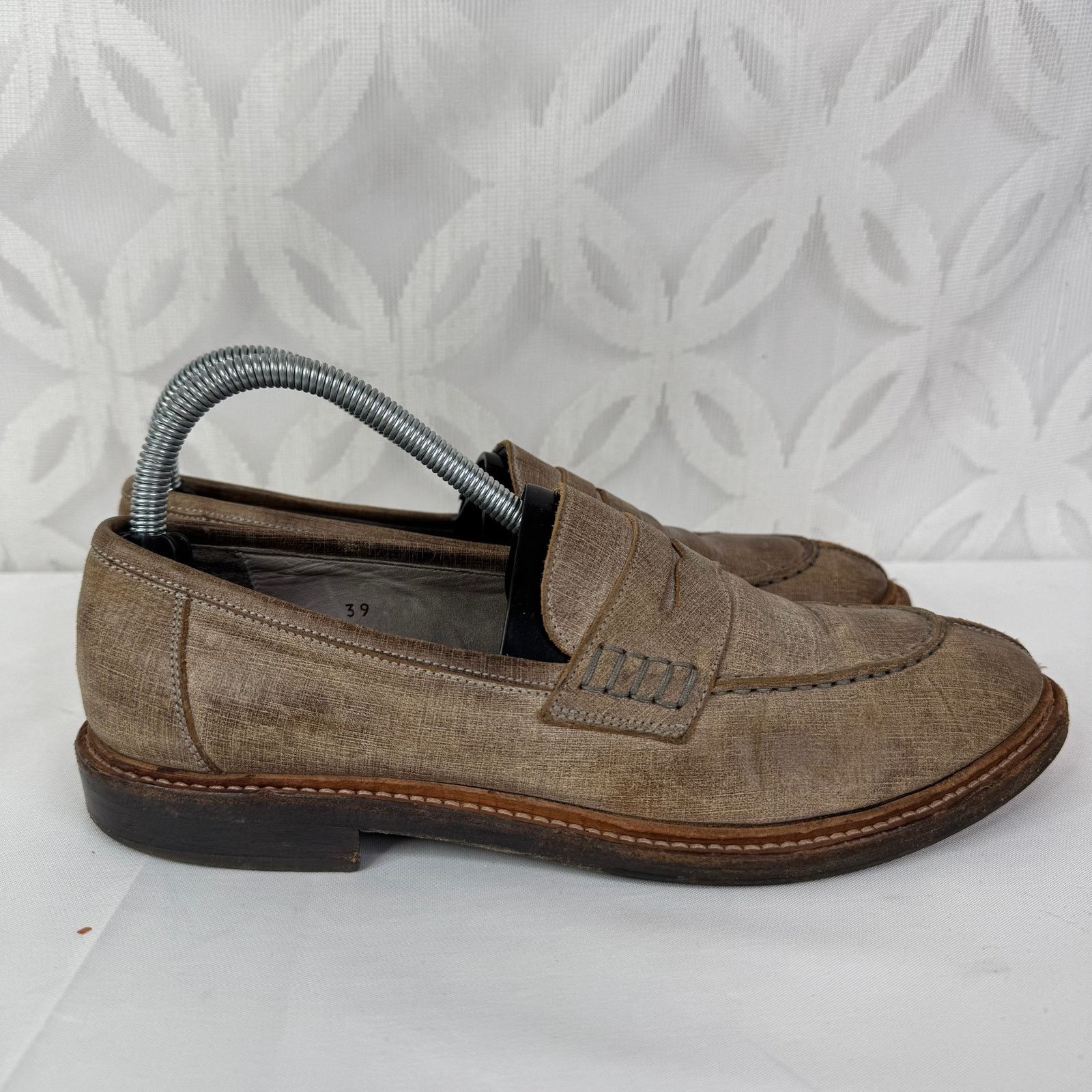 Brunello Cucinelli BRUNELLO CUCINELLI Leather Whipstitch Trim Brown Loafers Size US 6 / EU 39 - 4 Thumbnail