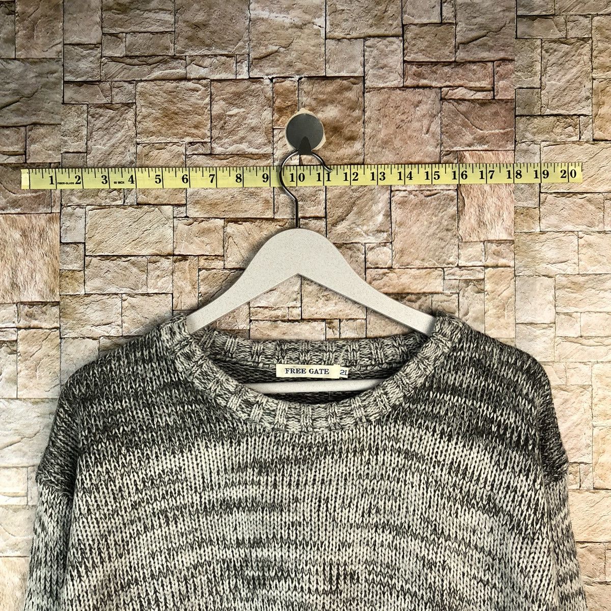 Homespun Knitwear × Japanese Brand Free Gate Grey stripe Knitwear #A1196 Size US XL / EU 56 / 4 - 4 Thumbnail
