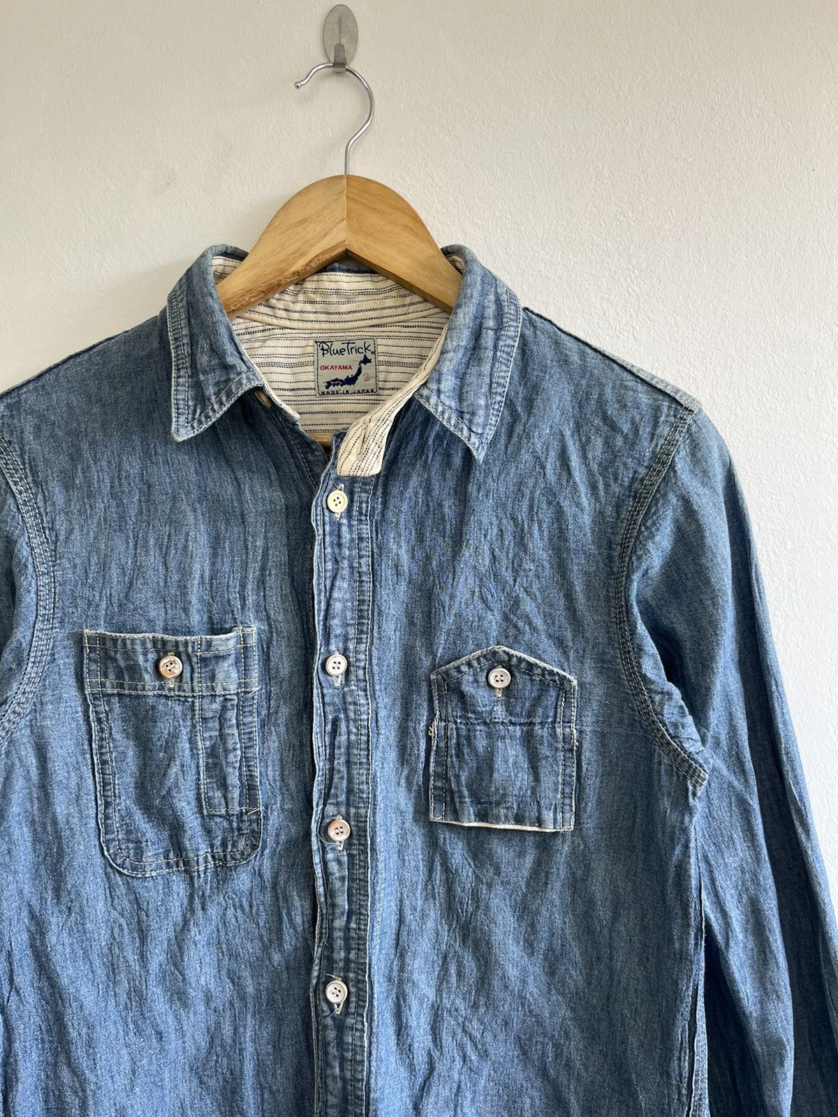 Indigo × Japanese Brand Vintage Blue Trick Selvedge denim Shirt Size US M / EU 48-50 / 2 - 2 Thumbnail