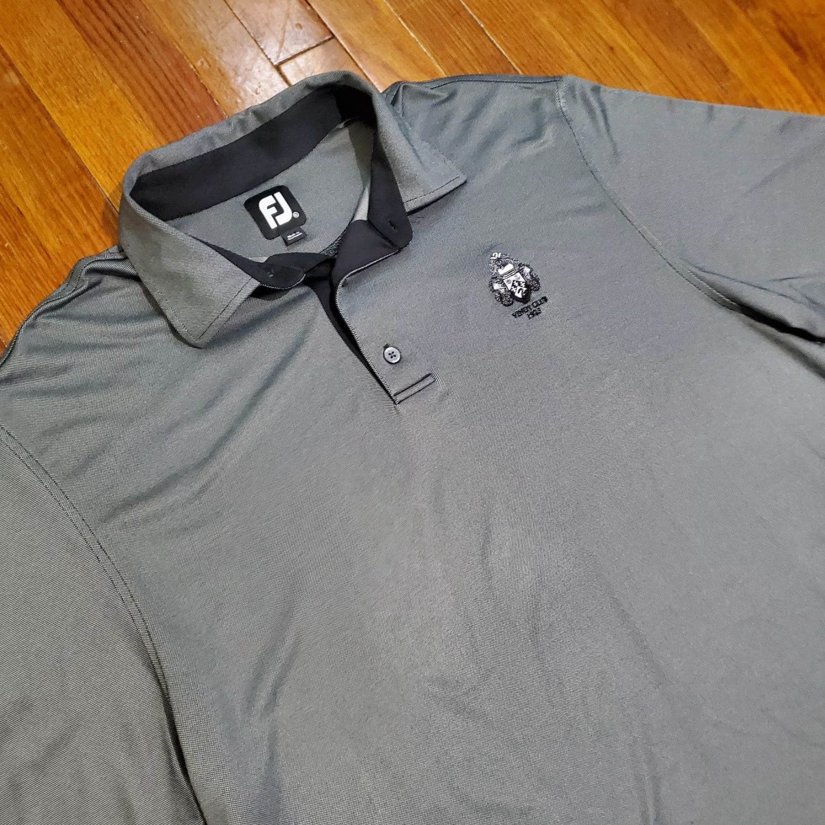 Footjoy FootJoy Polo Shirt Mens XL Gray Windy Club Golf Crest Performance Lightweight Size US XL / EU 56 / 4 - 2 Thumbnail