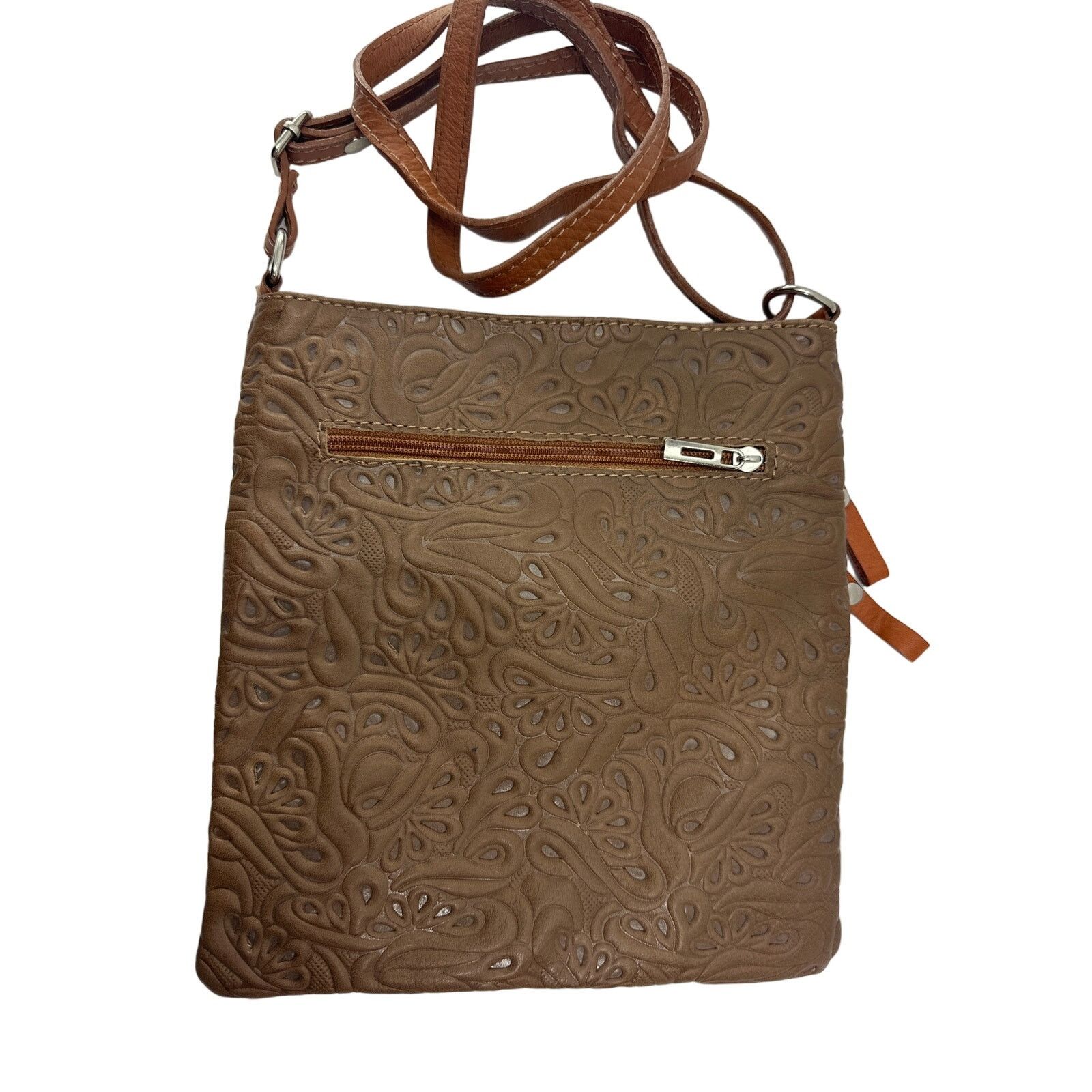 Branded Leather Made in Italy Genuine Leather Crossbody Purse w/ 5 Pockets Size ONE SIZE - 2 Thumbnail