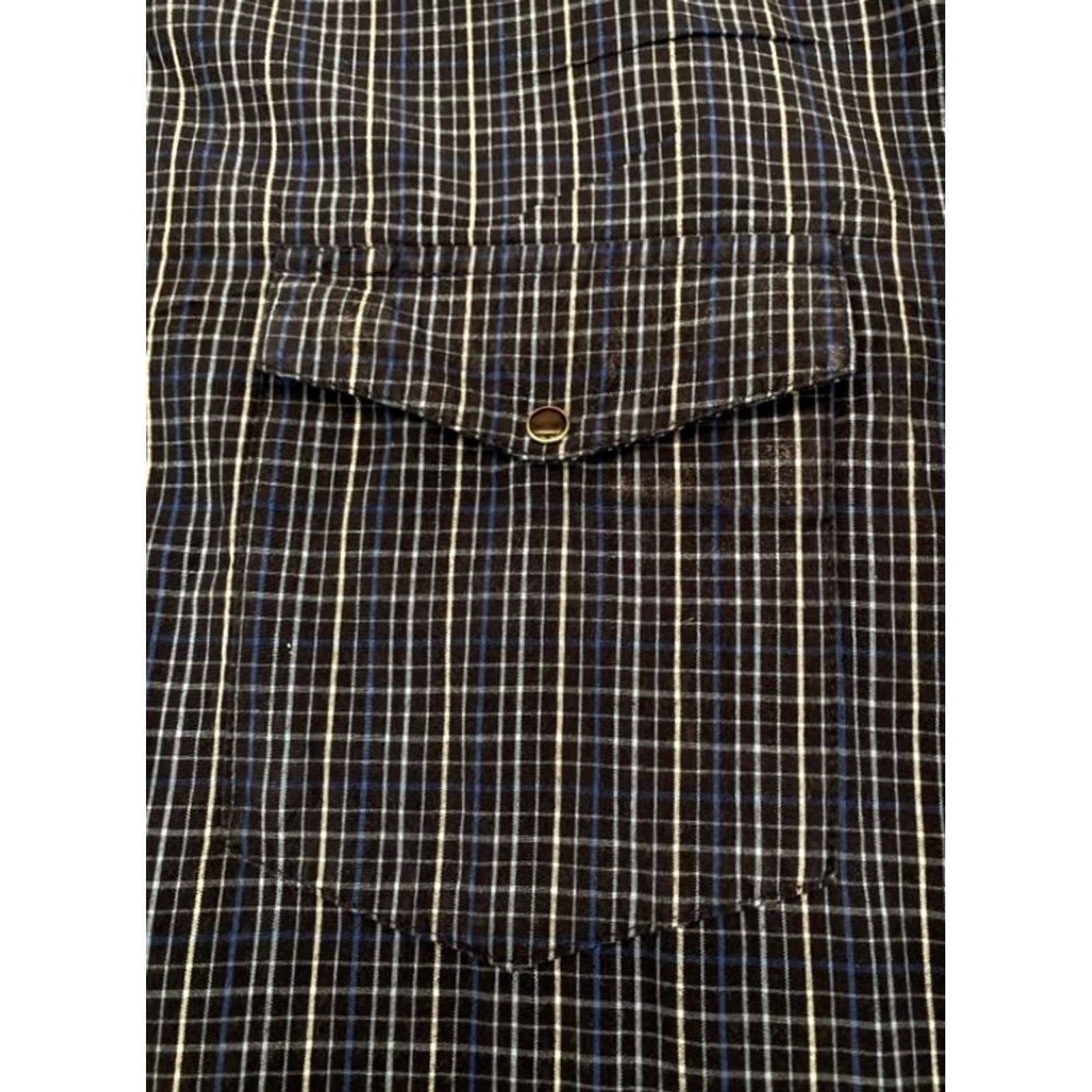 Vintage Panhandle Slim Mens Large Blue Check Pearl Snap Western Shirt 3790 Size US L / EU 52-54 / 3 - 5 Thumbnail