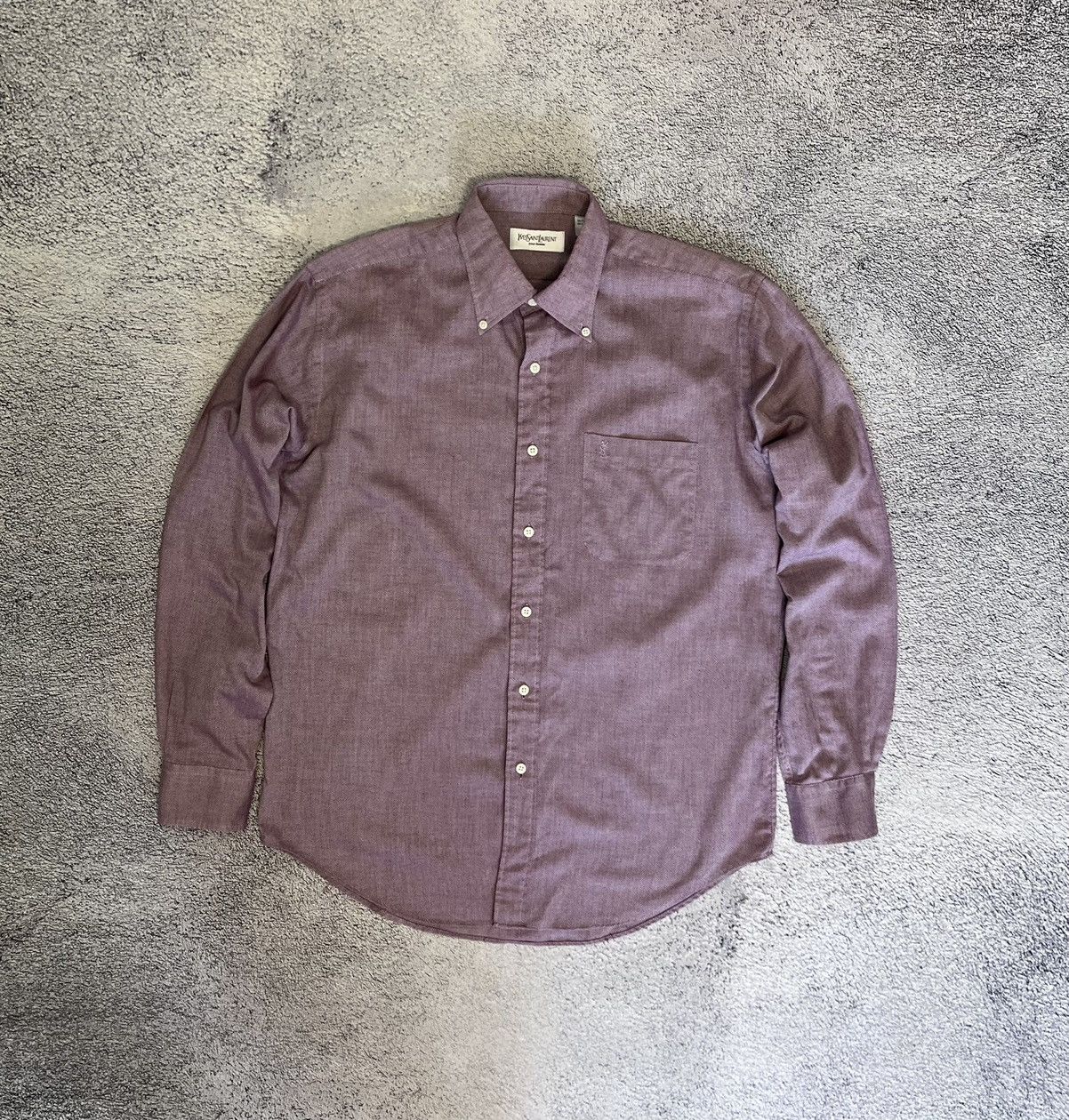 Yves Saint Laurent YSL Men’s Shirt Size 39/15.5 Pink Embroidered Logo Vintage Size US L / EU 52-54 / 3 - 4 Thumbnail
