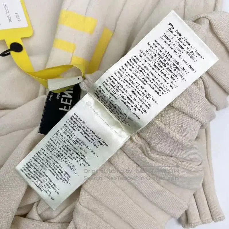Fendi Fendi Cream Cotton Women's T-Shirt . Size XXS / US 00 / IT 34 - 6 Thumbnail