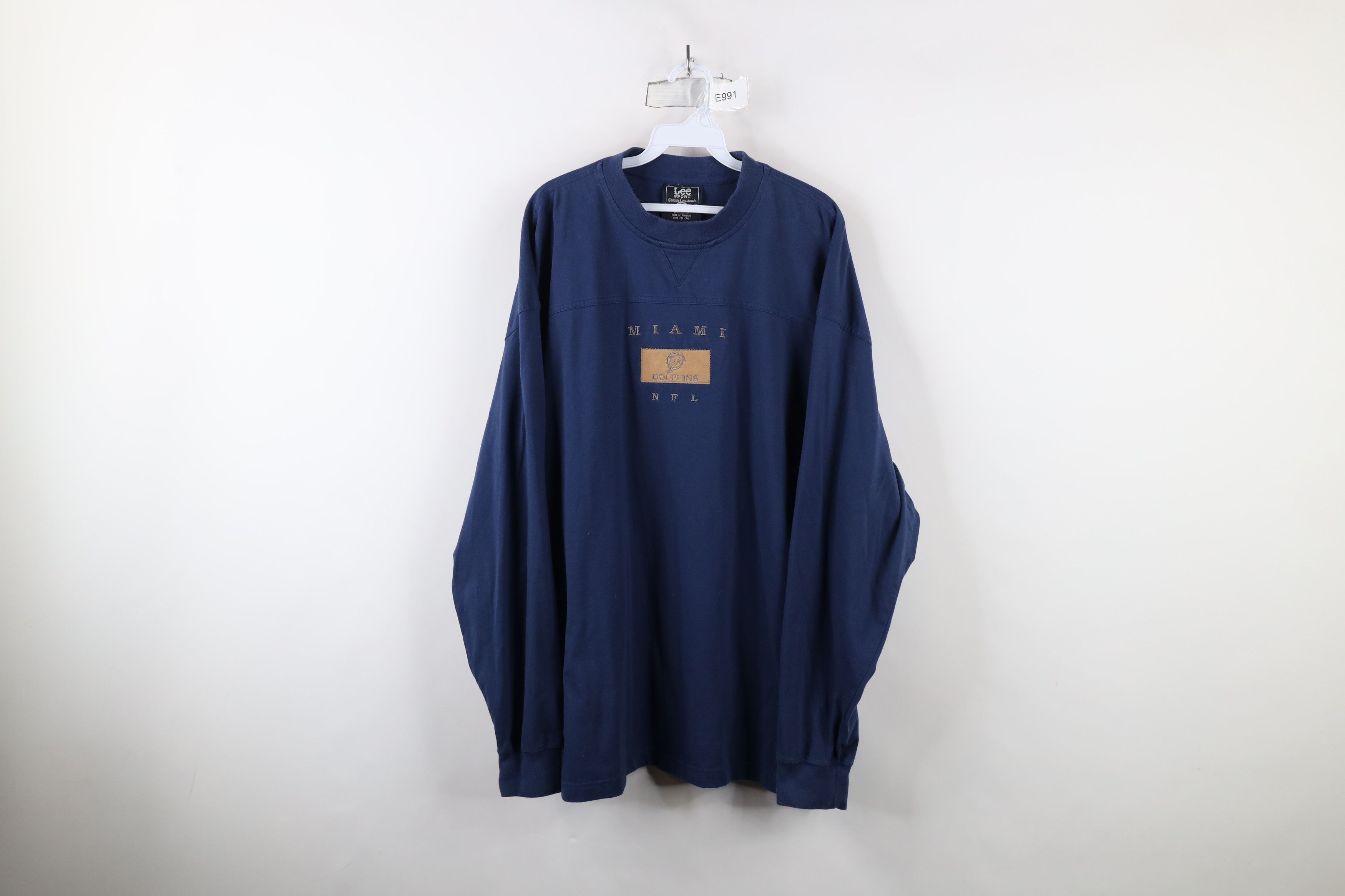 Vintage Vintage 90s Dolphins Football Box Logo Long Sleeve T-Shirt Size US XXL / EU 58 / 5 - 1 Thumbnail