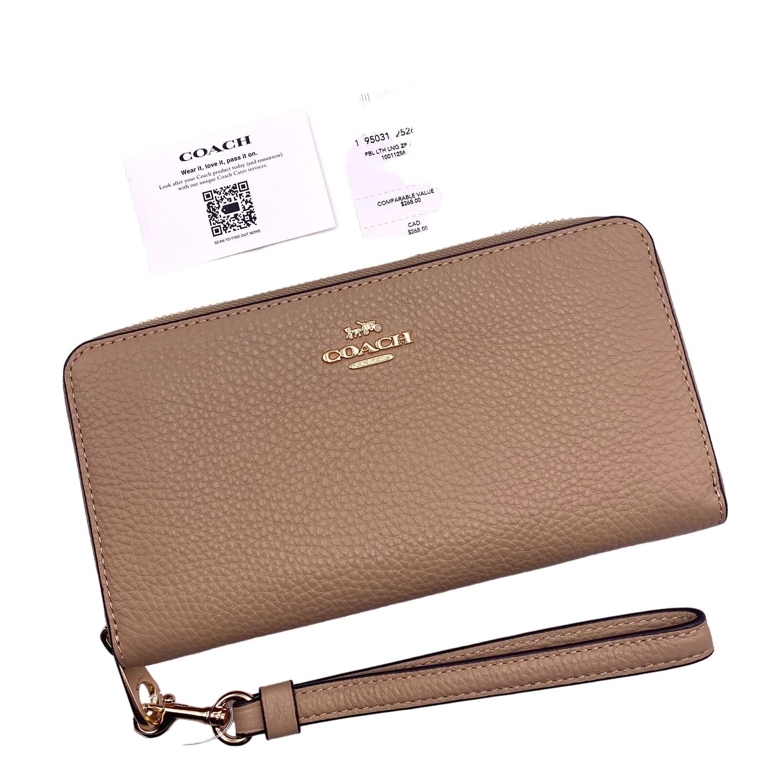 Coach Coach Long Zip Around Wallet Taupe Leather C4451 New Size ONE SIZE - 2 Thumbnail
