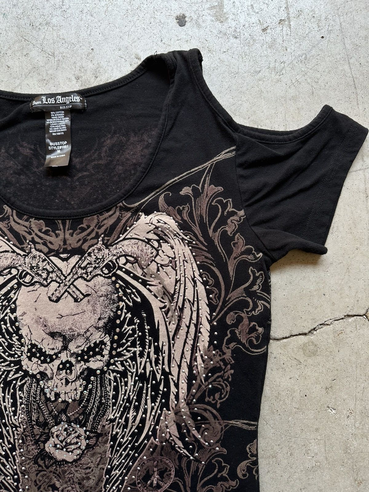 Affliction Y2K Vintage Grunge Black Skull print shirt Size M / US 6-8 / IT 42-44 - 3 Thumbnail