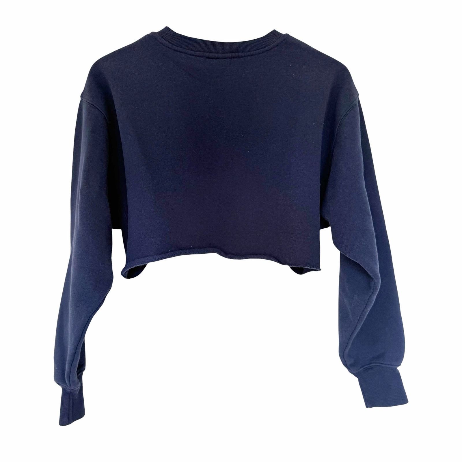 TNA Aritza TNA Navy Blue Cozy AF Fleece Cropped Sweatshirt Sz S Size S / US 4 / IT 40 - 6 Thumbnail