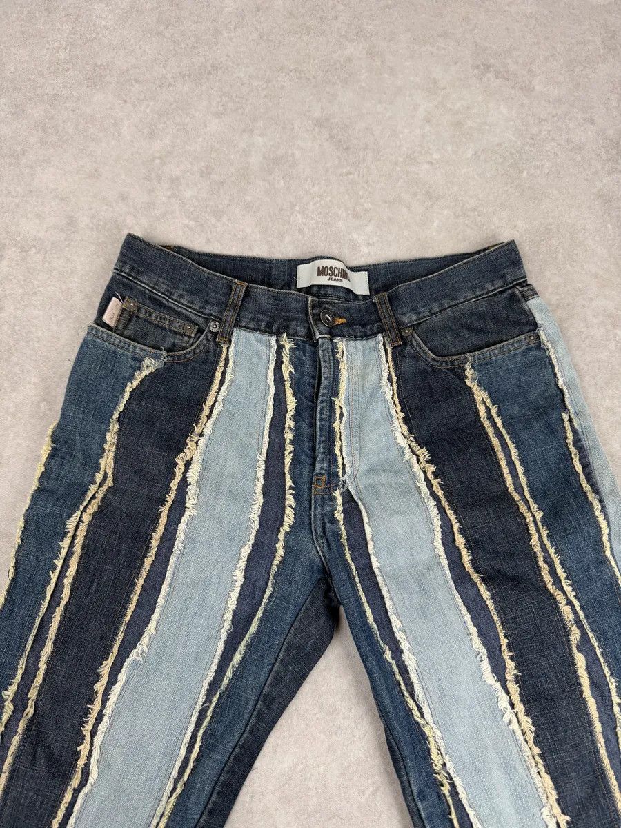 Moschino 2000s Moschino Denim Lines Blue Destroyed Jeans Size US 30 / EU 46 - 7 Thumbnail