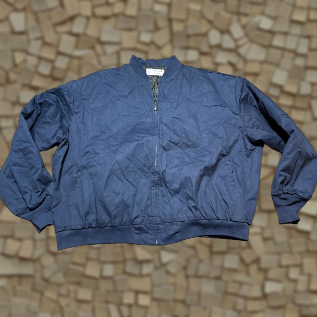 Vintage Aramark Jacket Mens 4X Blue Full Zip Bomber Jacket Outerwear Regular Fit Long Sleeve Zip Up Autumn Winter Spring Summer Casual Size US XXL / EU 58 / 5 - 1 Thumbnail