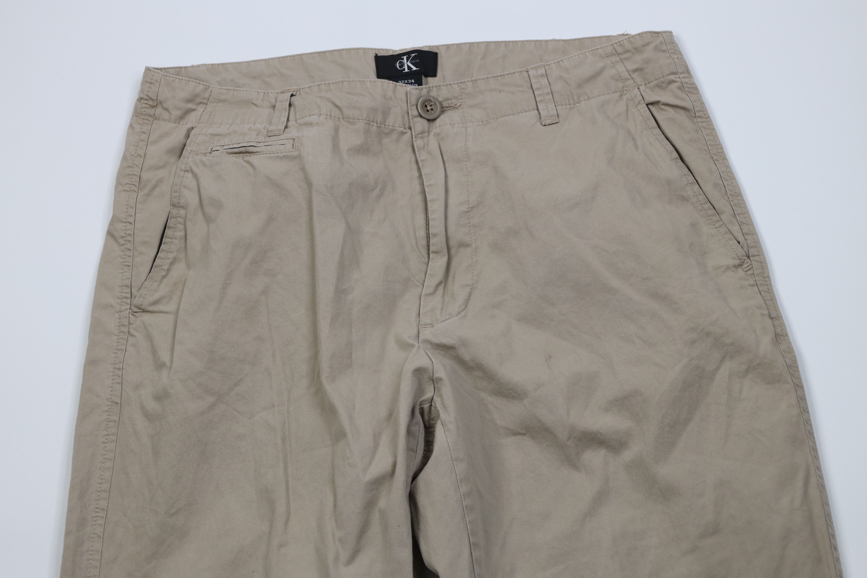 Calvin Klein Vintage 90s Y2K Calvin Klein Straight Leg Chino Pants Beige Size US 32 / EU 48 - 2 Thumbnail