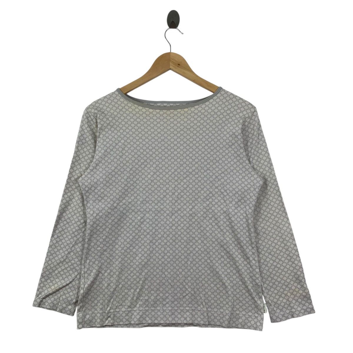 Celine Vintage CELINE MONOGRAM All Over Print Long Sleeve Tshirt Size M / US 6-8 / IT 42-44 - 1 Thumbnail
