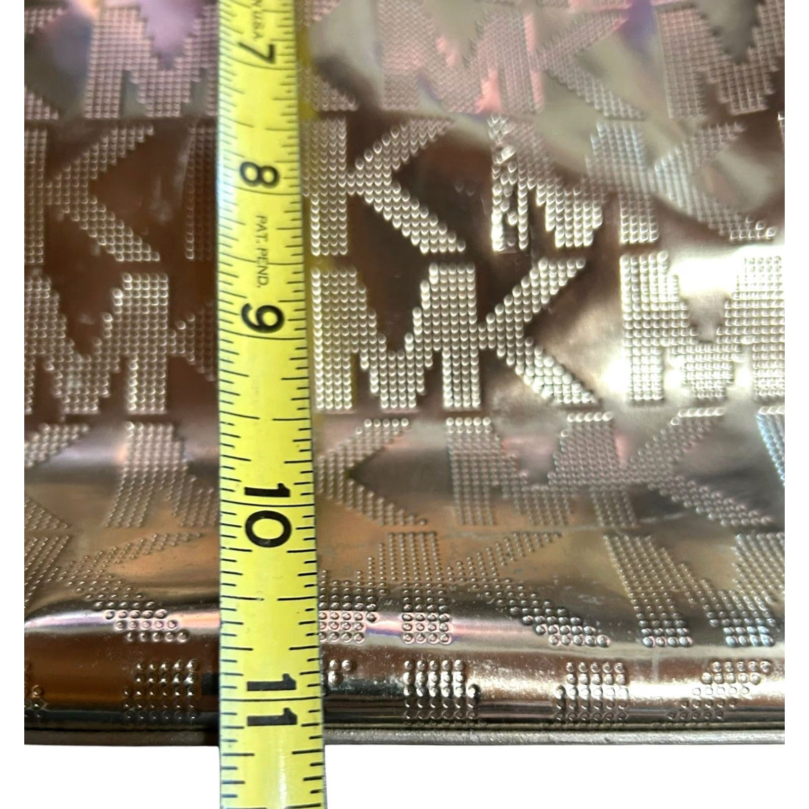 Vintage Michael Kors Gold Metallic MK Logo Tote Large ShoulderBag Purse W/Dust Cover See Size ONE SIZE - 5 Thumbnail