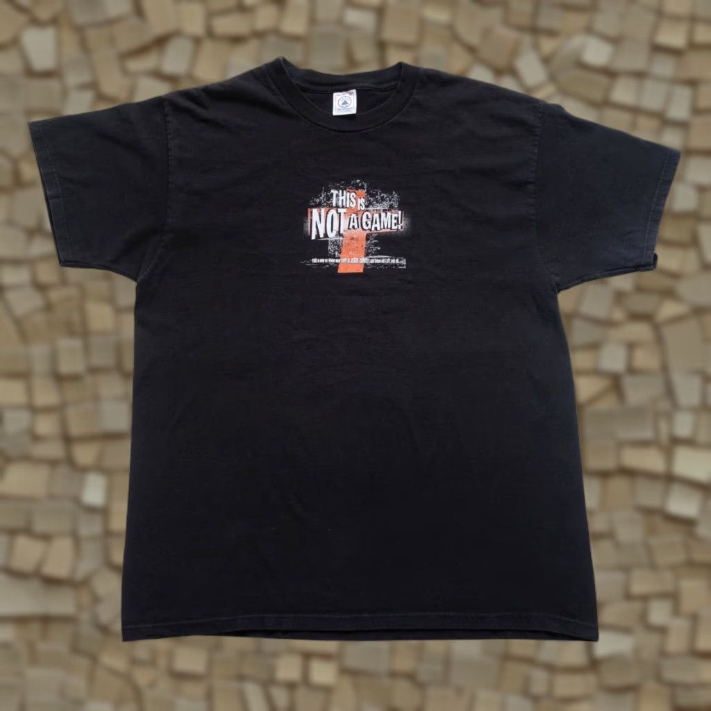 Delta VINTAGE Delta T-Shirt Graphic Print 90s Bible God Elevate Not a Game Black XL Men Short Sleeve Crew Neck Size US XL / EU 56 / 4 - 1 Thumbnail